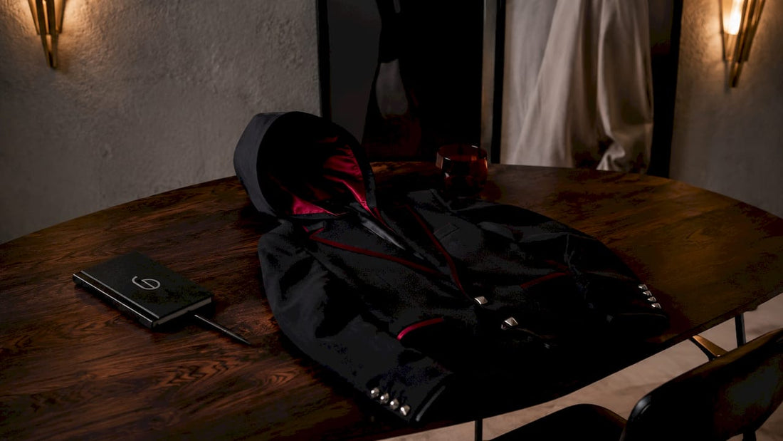 Close-up of luxury Italian blazer craftsmanship details